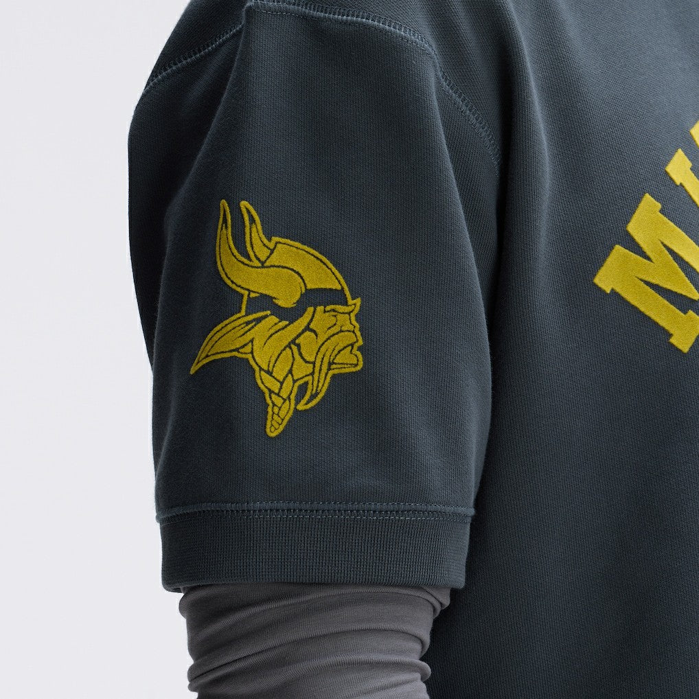Minnesota Vikings IconicFleece Short Sleeve Sweatshirt Charcoal