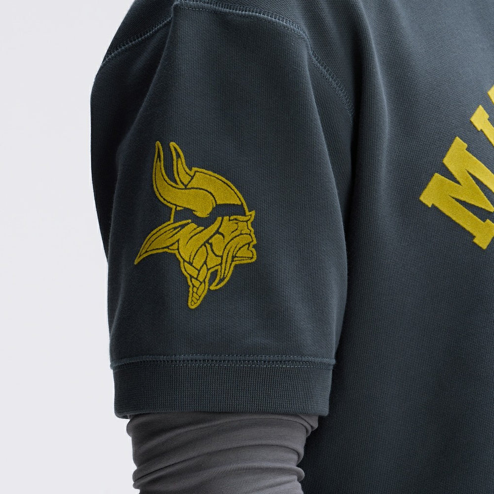 Minnesota Vikings IconicFleece Short Sleeve Sweatshirt Charcoal