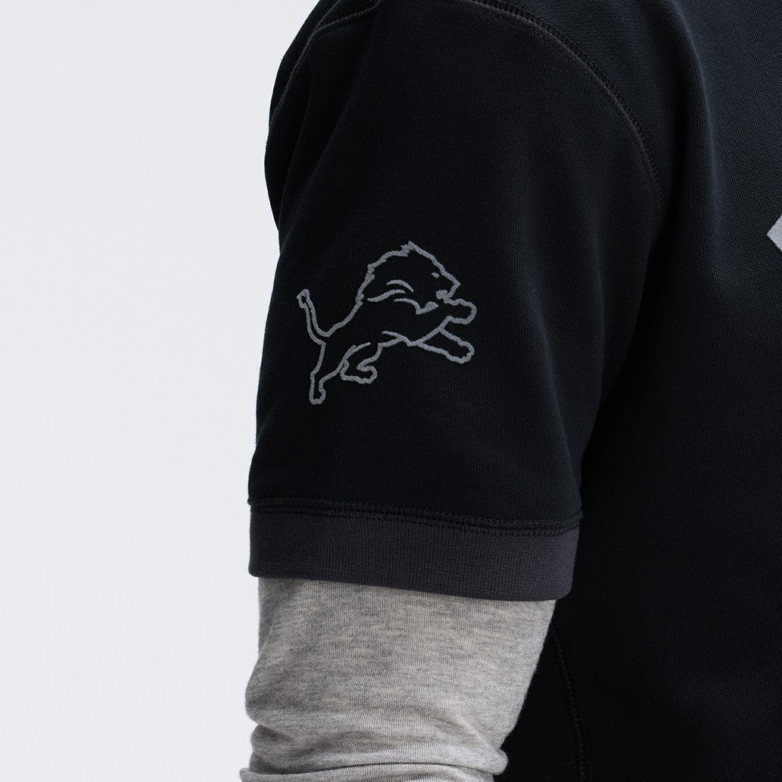 Detroit Lions IconicFleece Short Sleeve Sweatshirt Black
