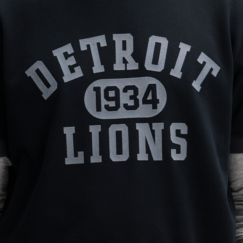 Detroit Lions IconicFleece Short Sleeve Sweatshirt Black