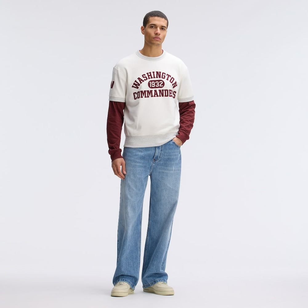 Washington Commanders IconicFleece Short Sleeve Sweatshirt Oatmeal