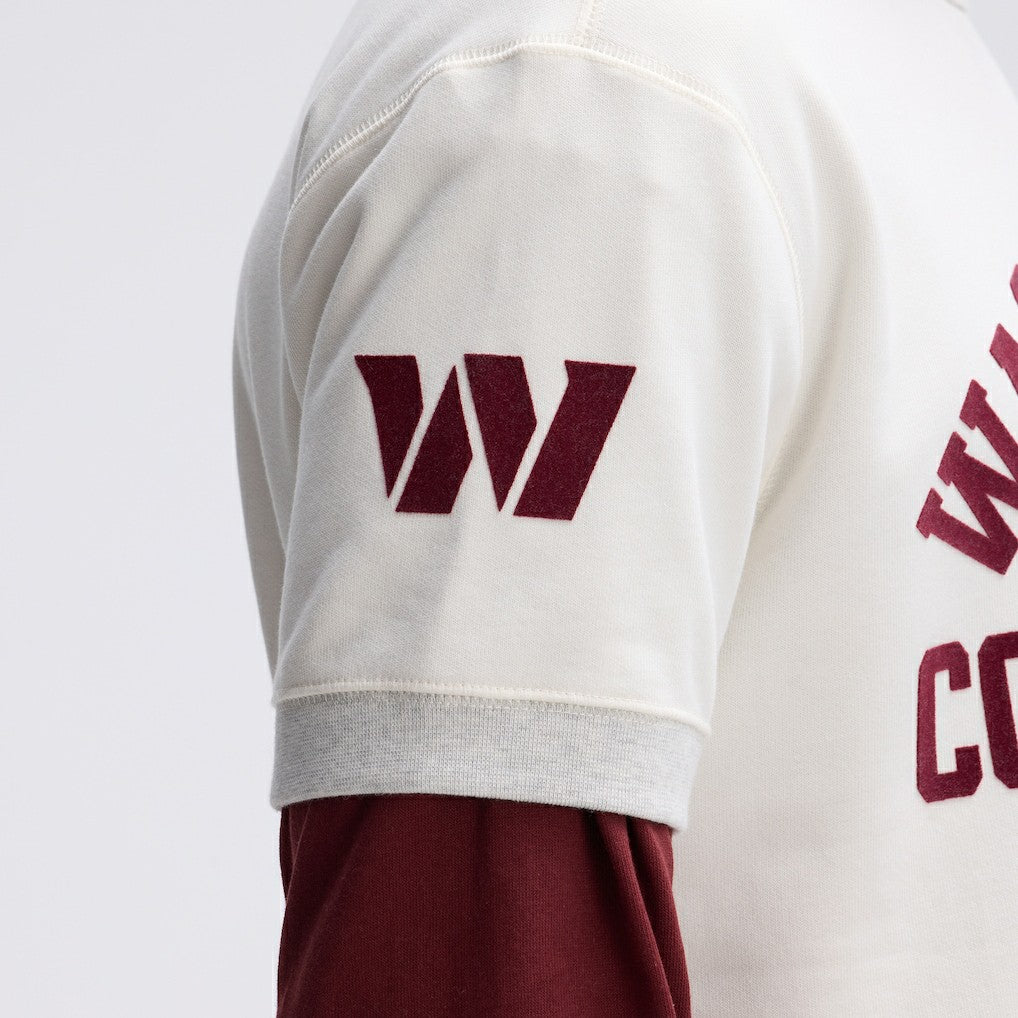 Washington Commanders IconicFleece Short Sleeve Sweatshirt Oatmeal