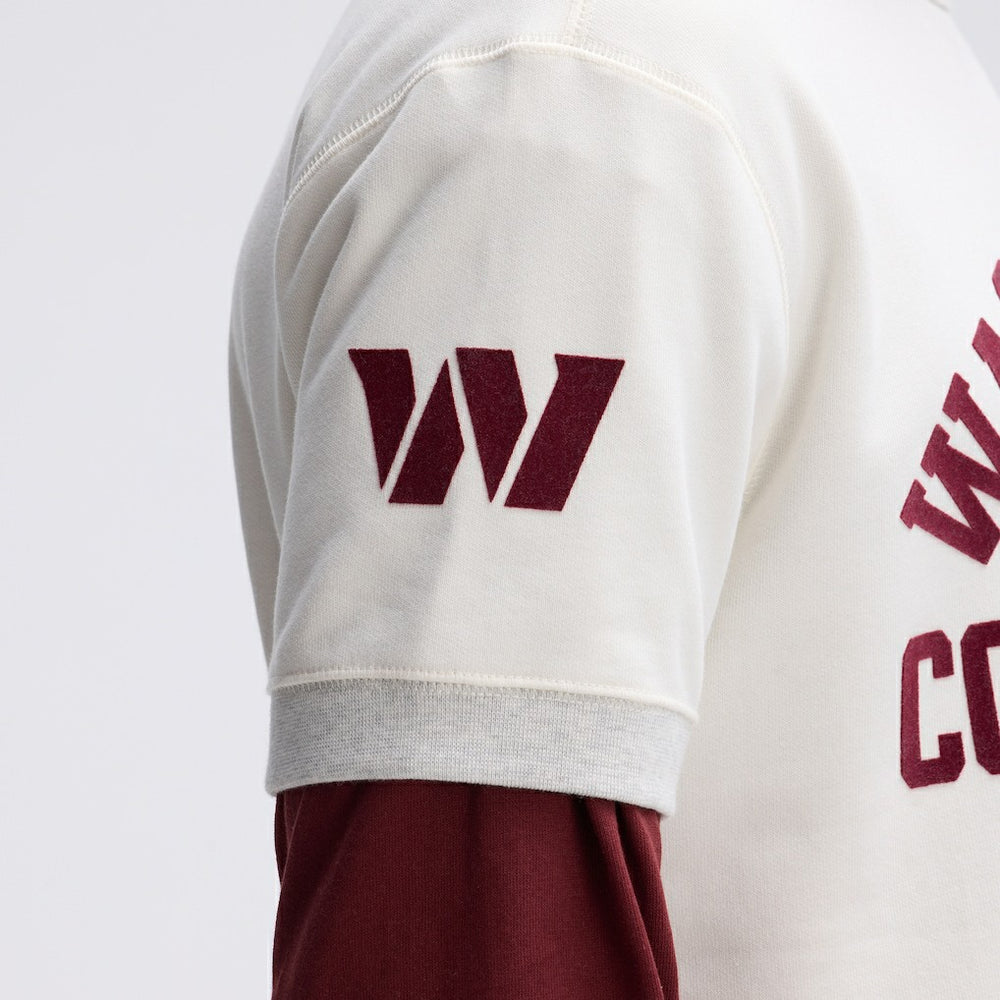Washington Commanders IconicFleece Short Sleeve Sweatshirt Oatmeal
