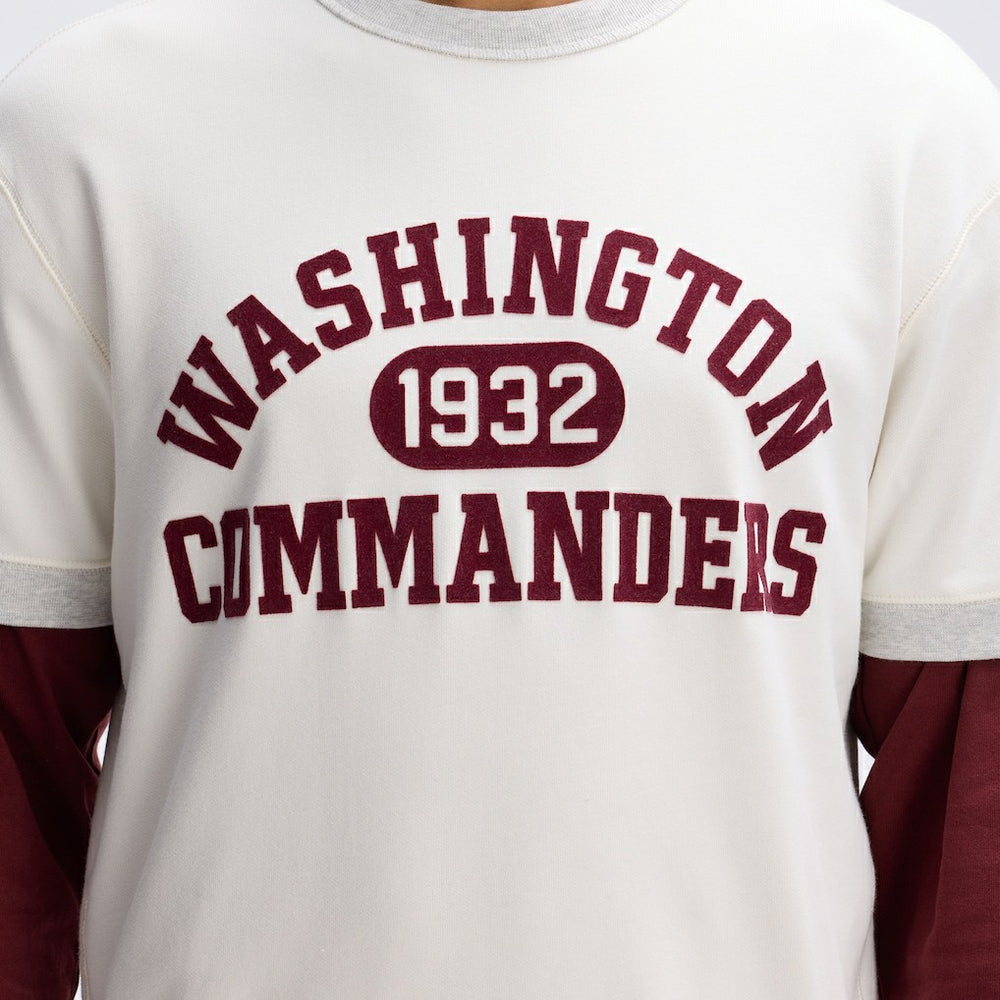 Washington Commanders IconicFleece Short Sleeve Sweatshirt Oatmeal