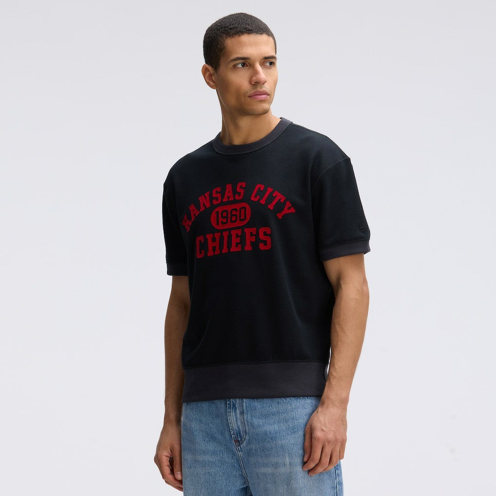 Kansas City Chiefs IconicFleece Short Sleeve Sweatshirt Black