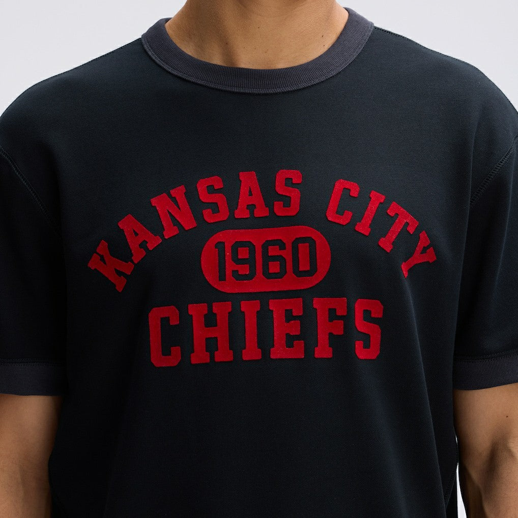 Kansas City Chiefs IconicFleece Short Sleeve Sweatshirt Black