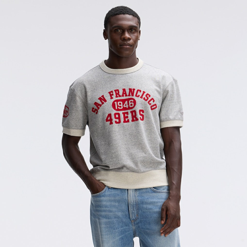 San Francisco 49ers IconicFleece Short Sleeve Sweatshirt Heather Gray