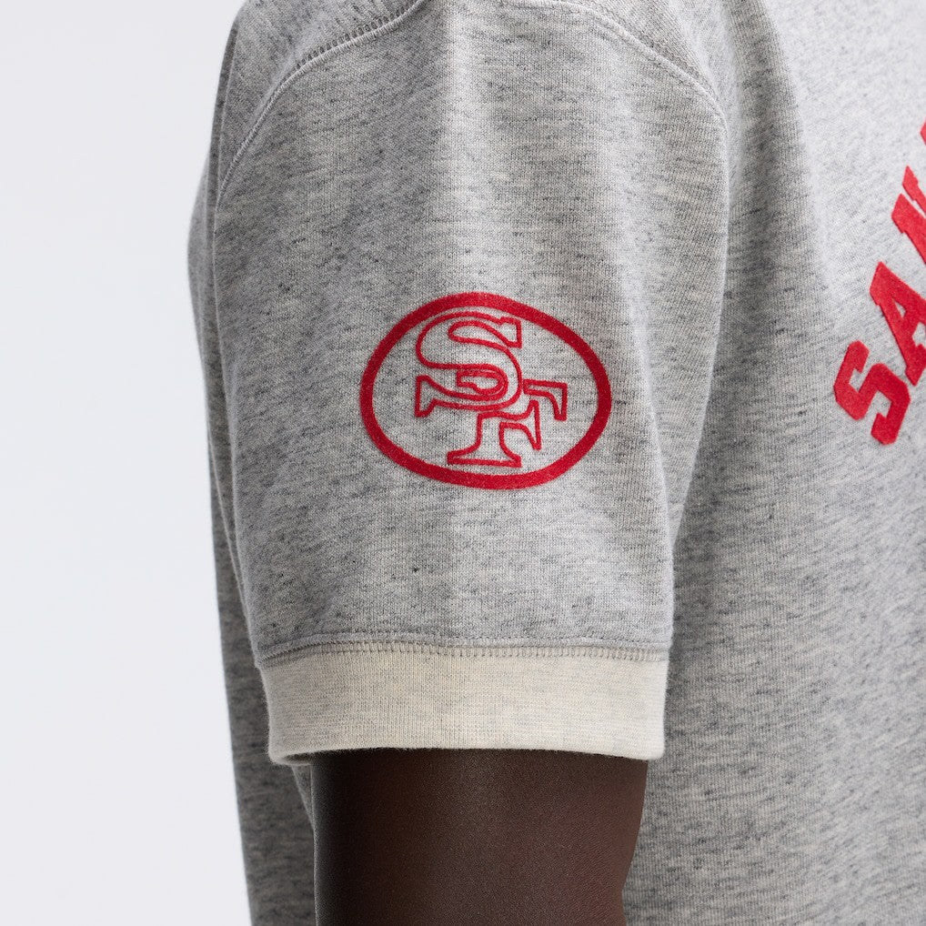 San Francisco 49ers IconicFleece Short Sleeve Sweatshirt Heather Gray
