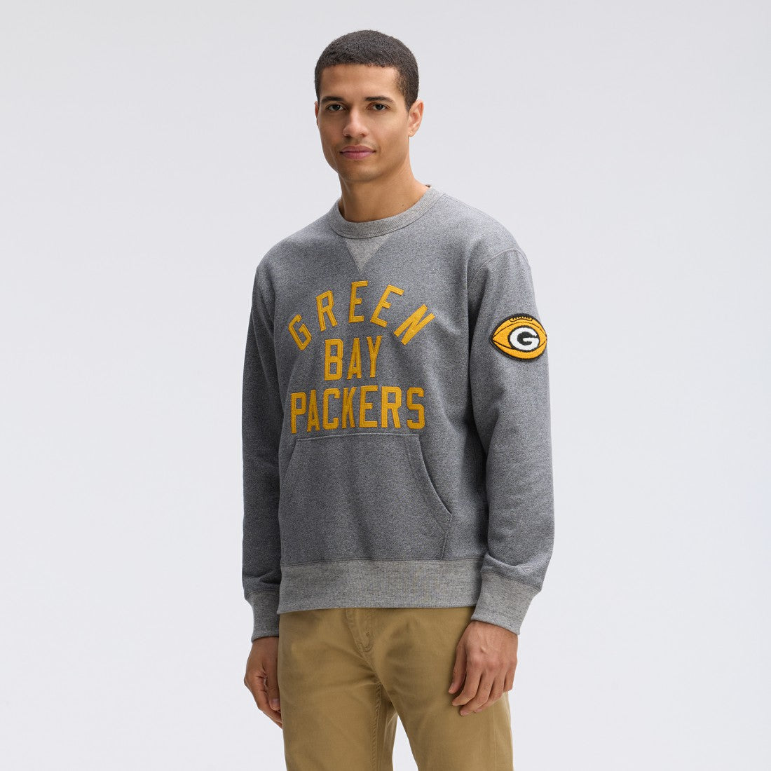 Green Bay Packers IconicFleece Pocket Sweatshirt Athletic Heather Gray