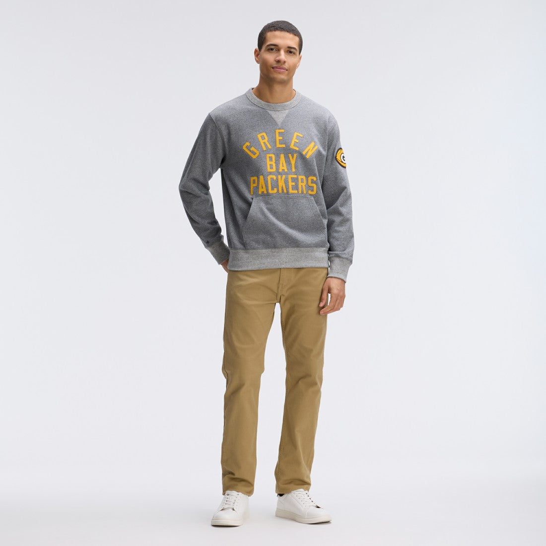 Green Bay Packers IconicFleece Pocket Sweatshirt Athletic Heather Gray