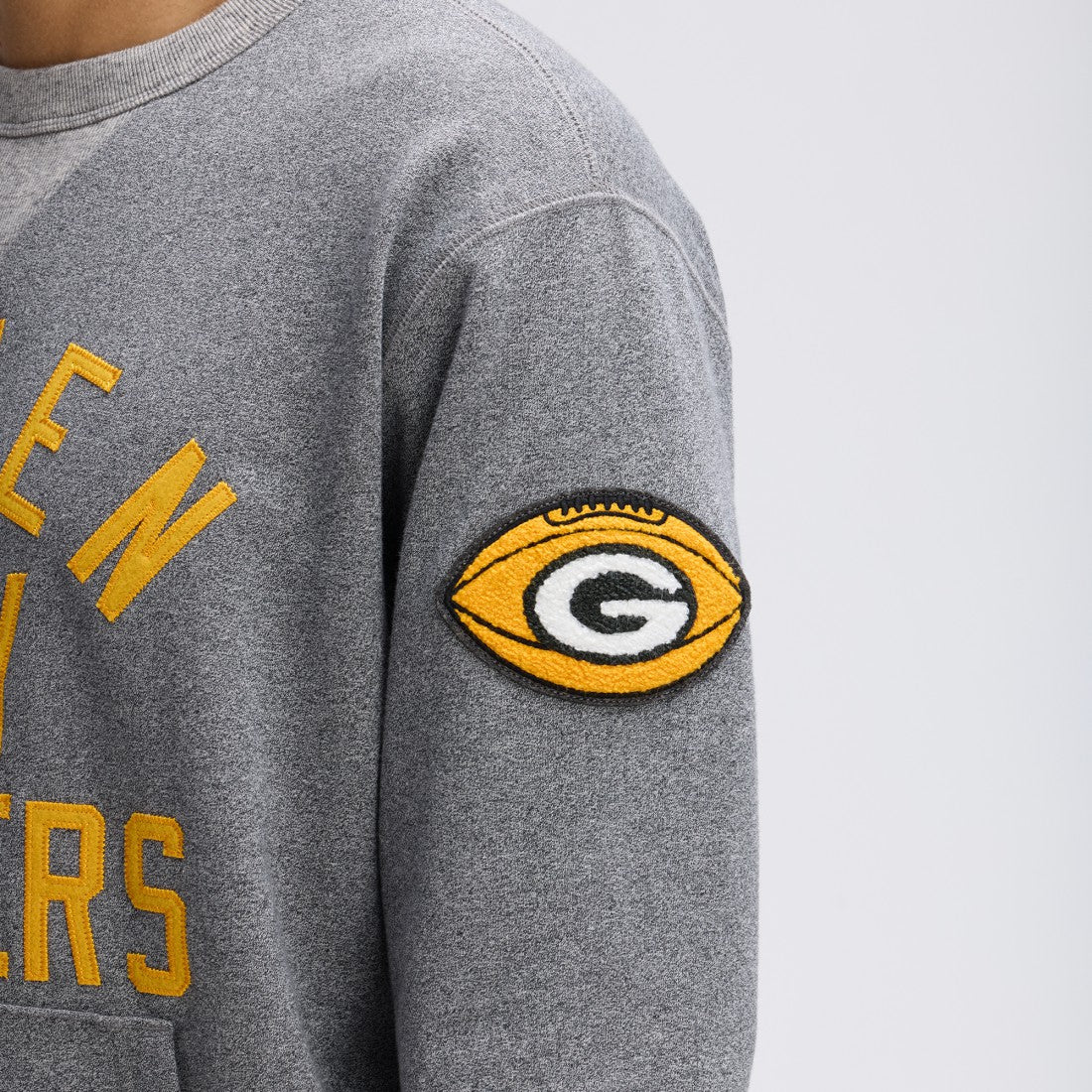 Green Bay Packers IconicFleece Pocket Sweatshirt Athletic Heather Gray
