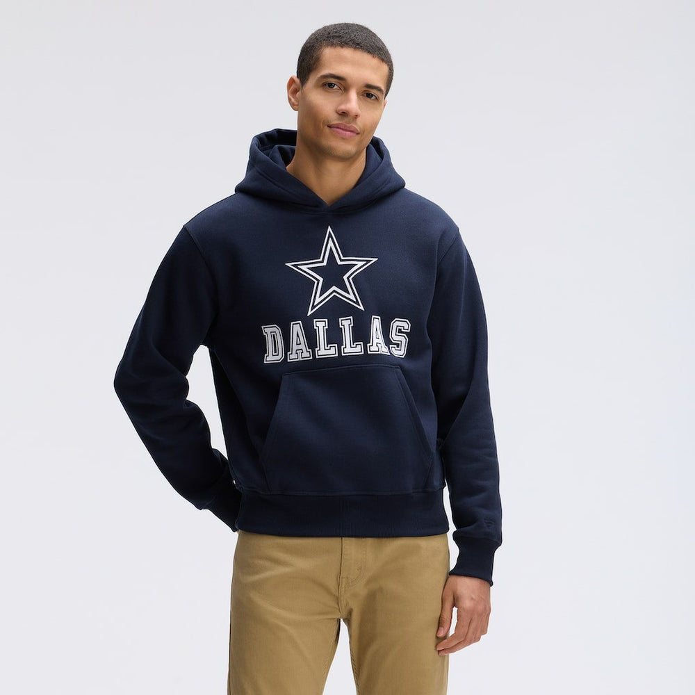 Dallas Cowboys IconicFleece Flocked Hoodie Navy
