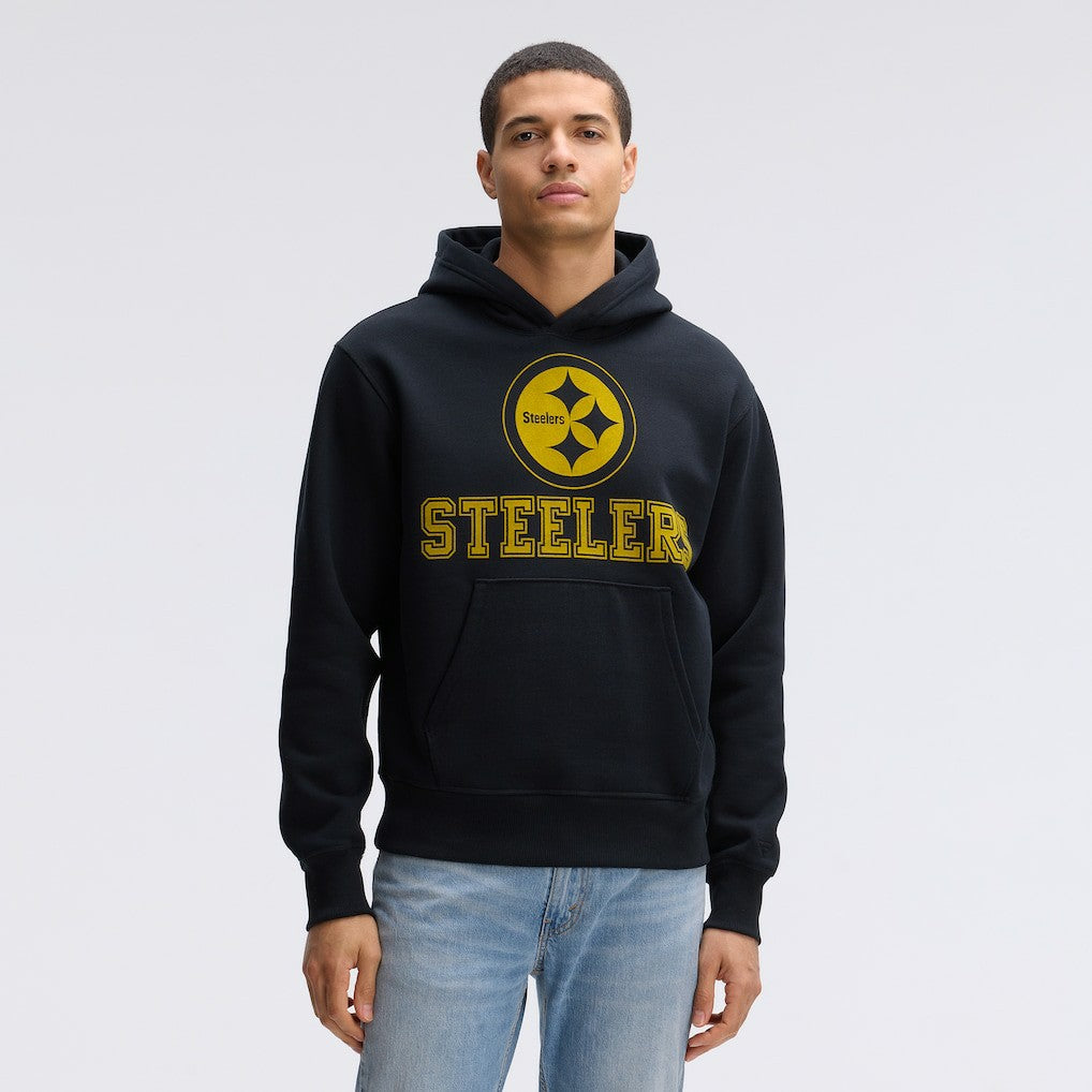 Pittsburgh Steelers IconicFleece Flocked Hoodie Black
