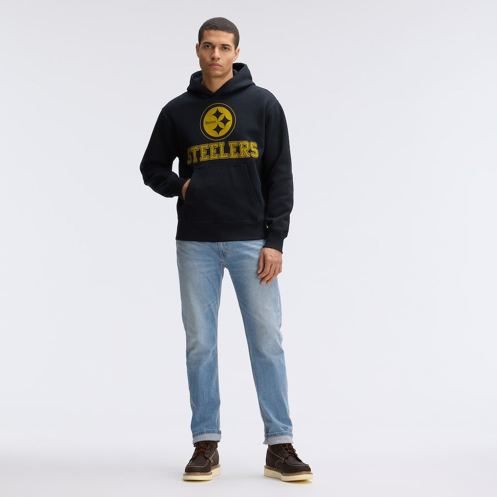 Pittsburgh Steelers IconicFleece Flocked Hoodie Black