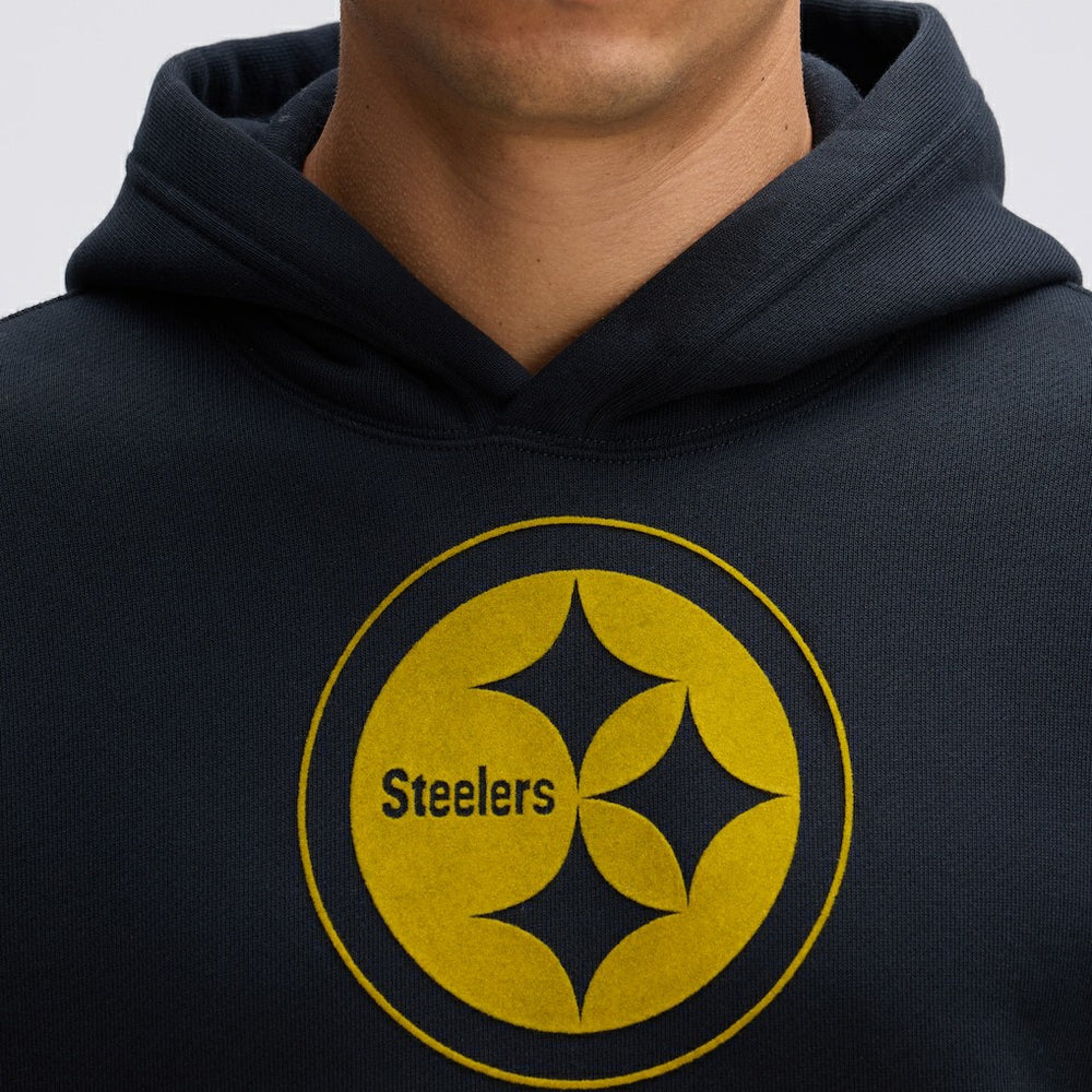 Pittsburgh Steelers IconicFleece Flocked Hoodie Black