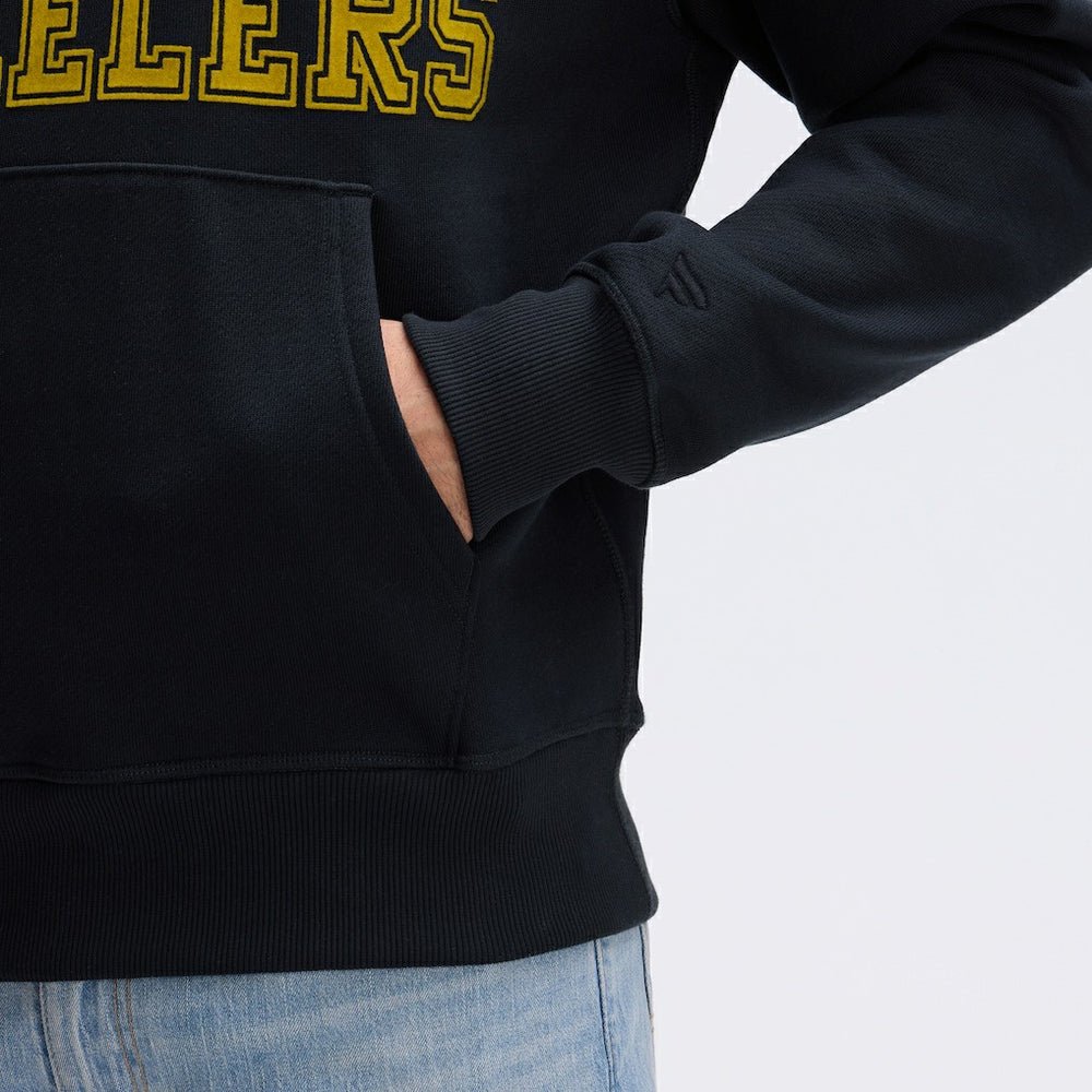 Pittsburgh Steelers IconicFleece Flocked Hoodie Black