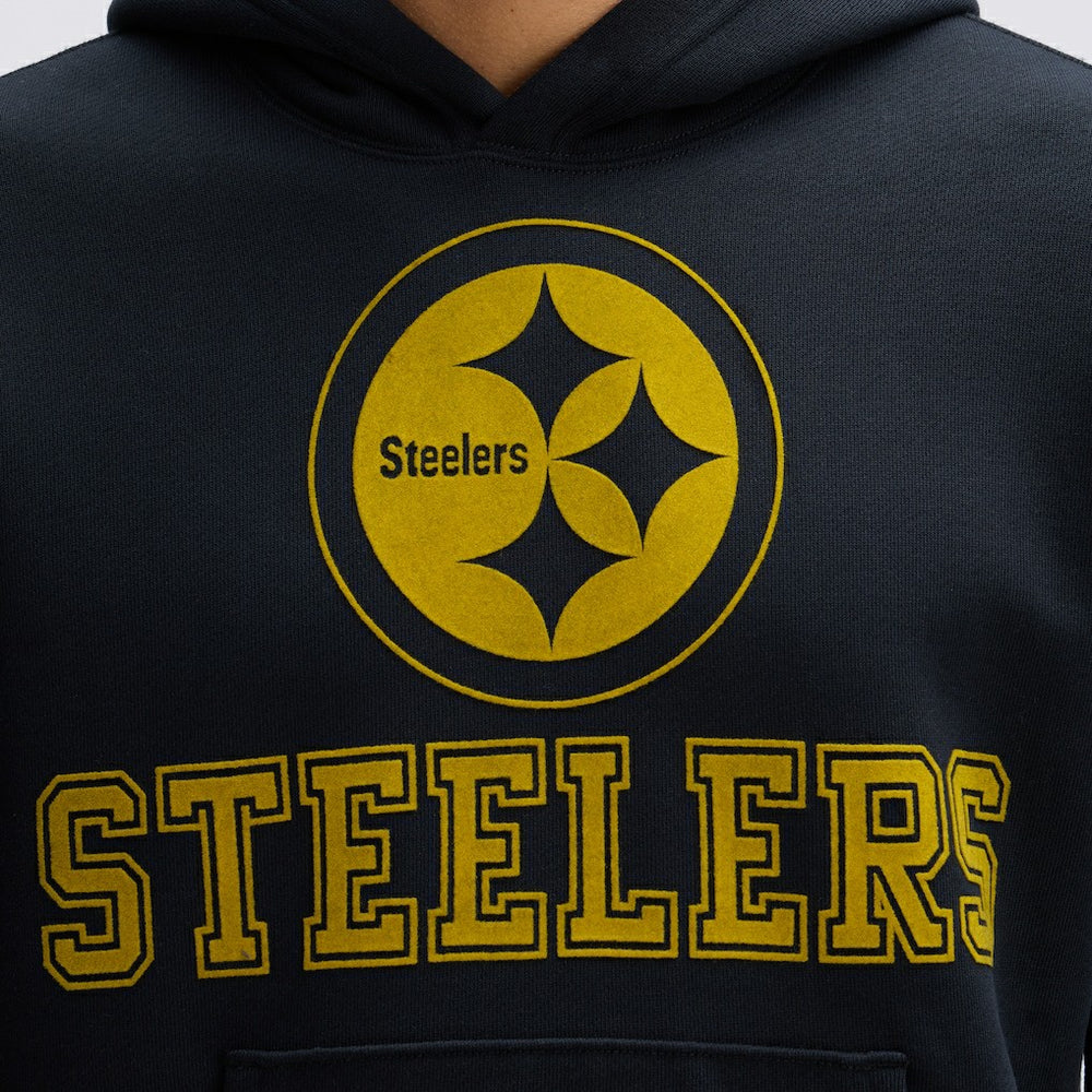 Pittsburgh Steelers IconicFleece Flocked Hoodie Black