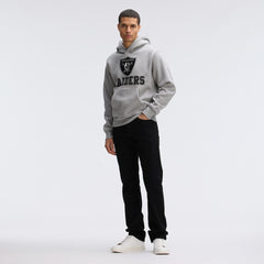 Las Vegas Raiders IconicFleece Flocked Hoodie Heather Gray