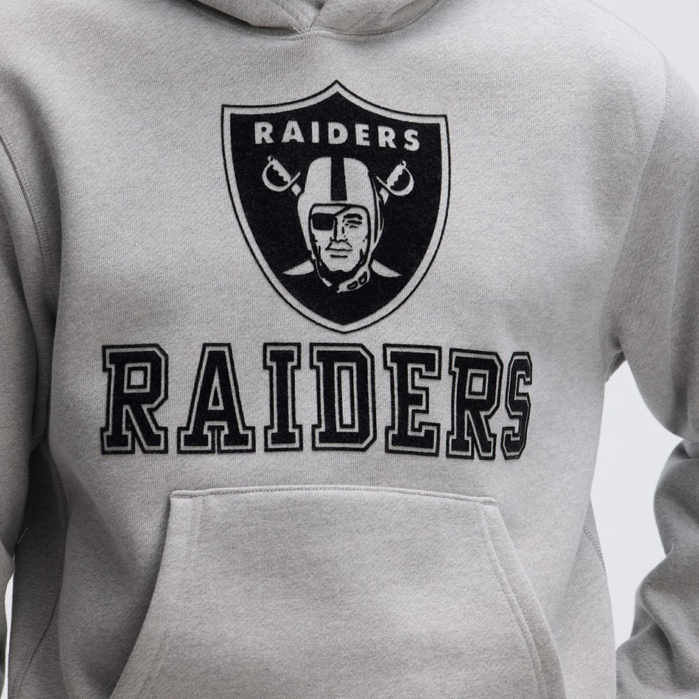 Las Vegas Raiders IconicFleece Flocked Hoodie Heather Gray