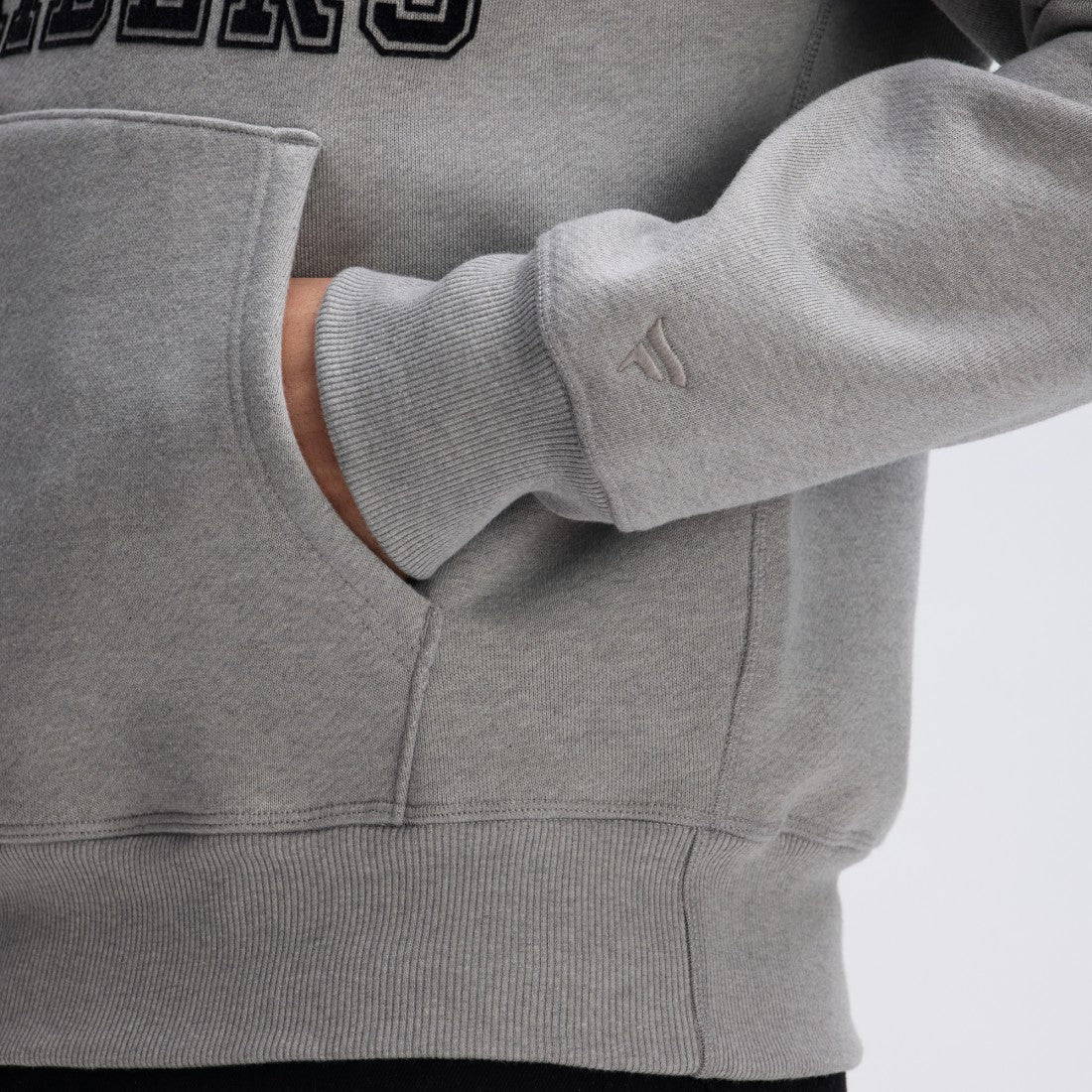 Las Vegas Raiders IconicFleece Flocked Hoodie Heather Gray