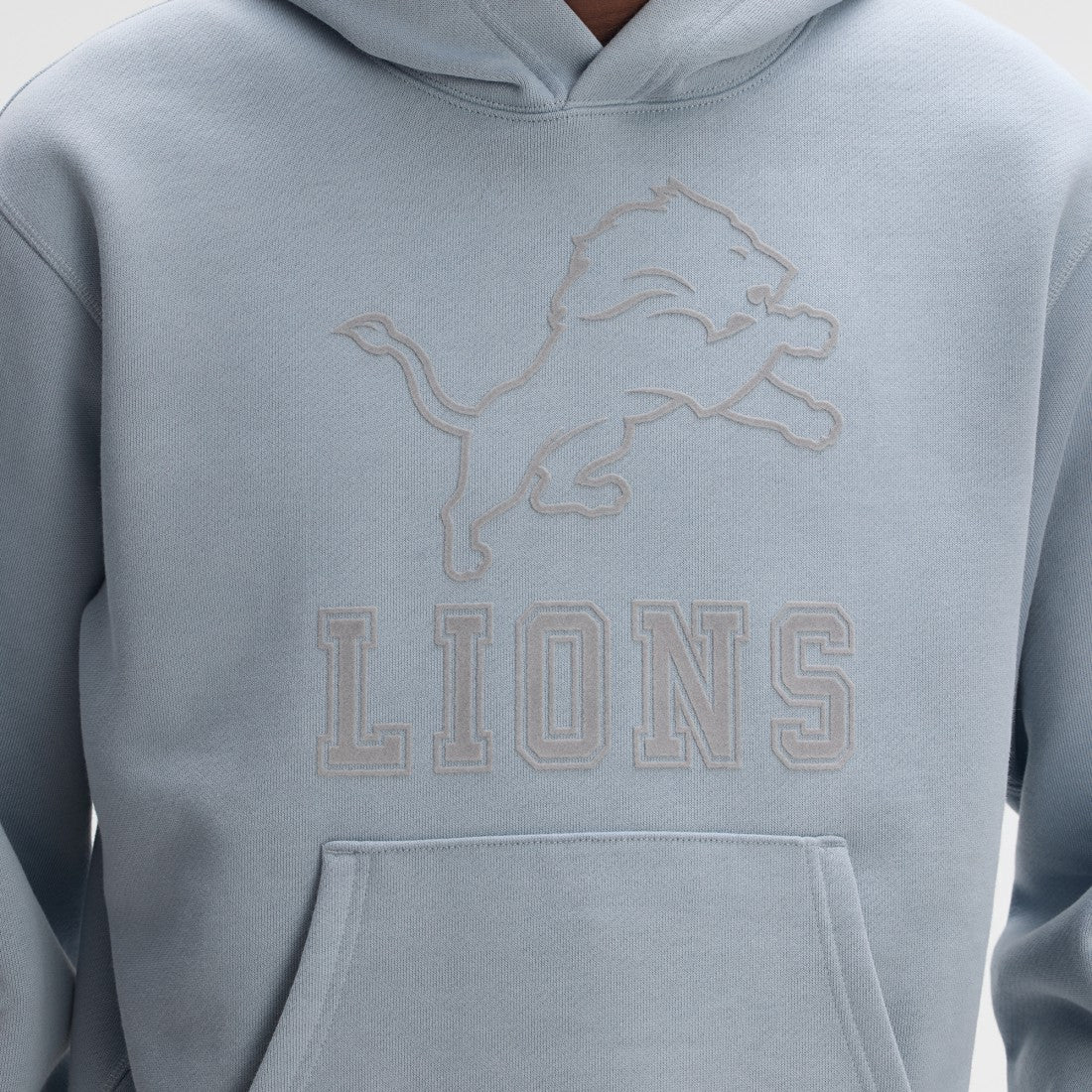 Detroit Lions IconicFleece Flocked Hoodie Light Blue