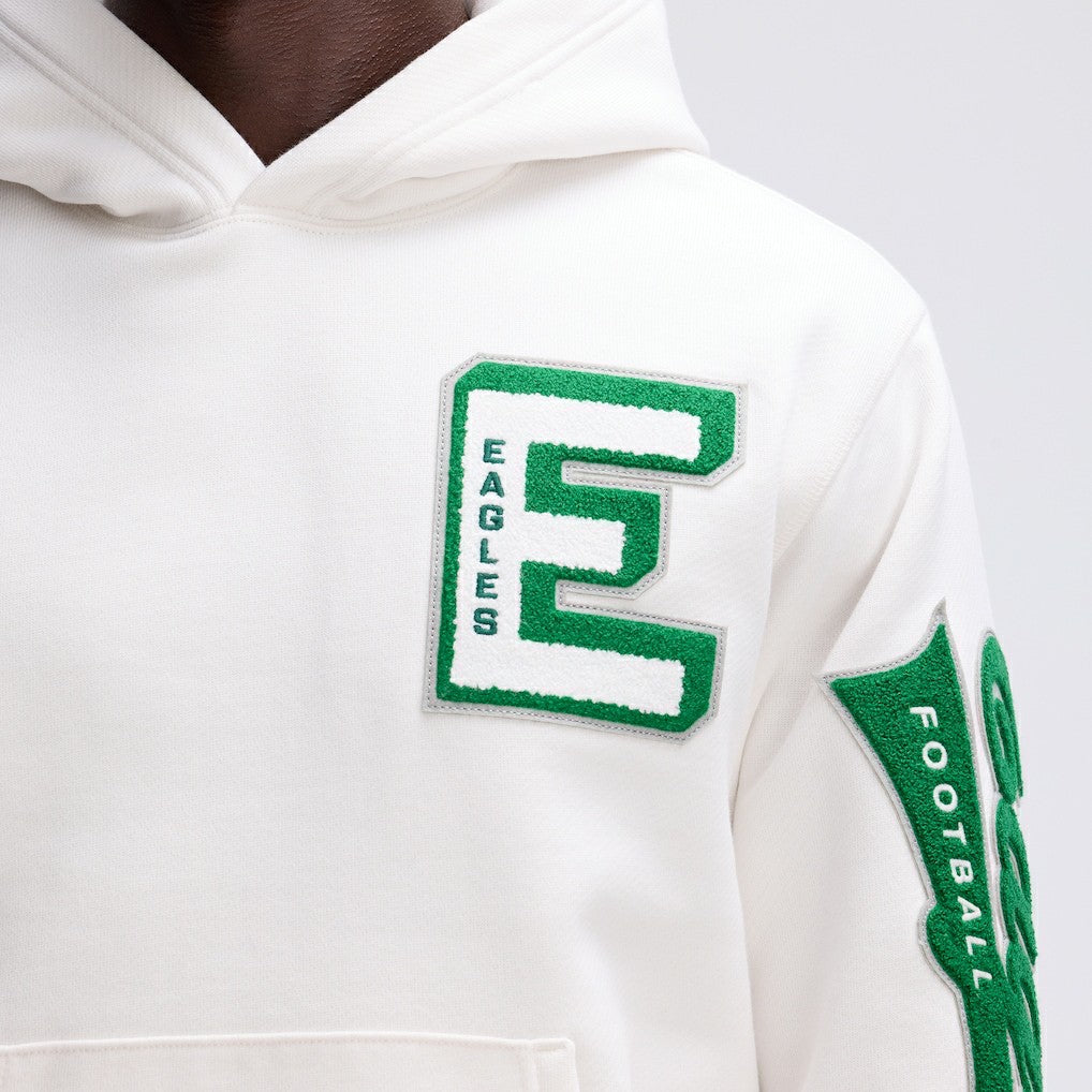 Philadelphia Eagles IconicFleece Letterman Hoodie Oatmeal