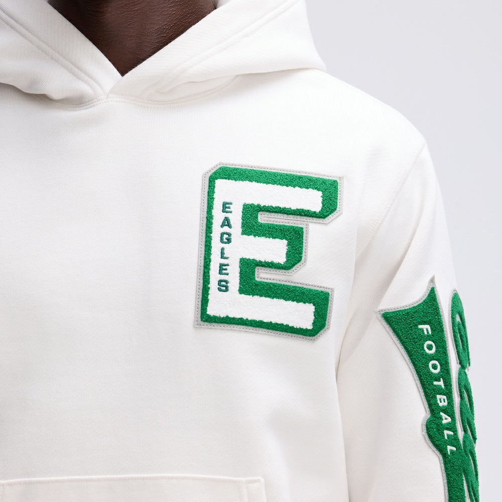 Philadelphia Eagles IconicFleece Letterman Hoodie Oatmeal