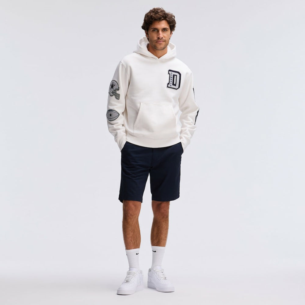 Dallas Cowboys IconicFleece Letterman Hoodie Oatmeal