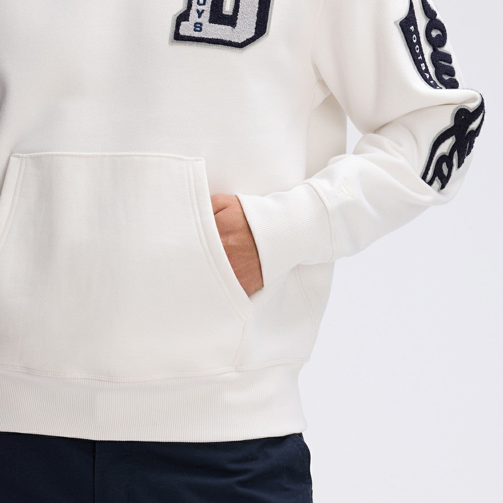 Dallas Cowboys IconicFleece Letterman Hoodie Oatmeal