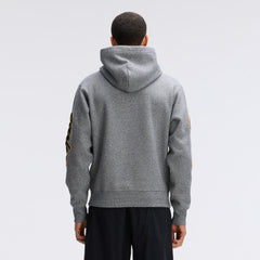 Pittsburgh Steelers IconicFleece Letterman Hoodie Athletic Heather Gray