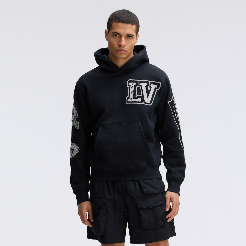 Las Vegas Raiders IconicFleece Letterman Hoodie Black