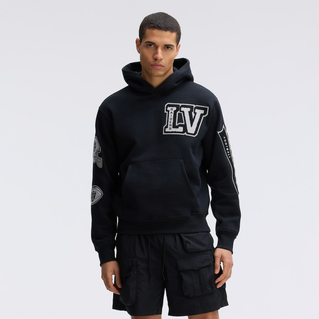 Las Vegas Raiders IconicFleece Letterman Hoodie Black