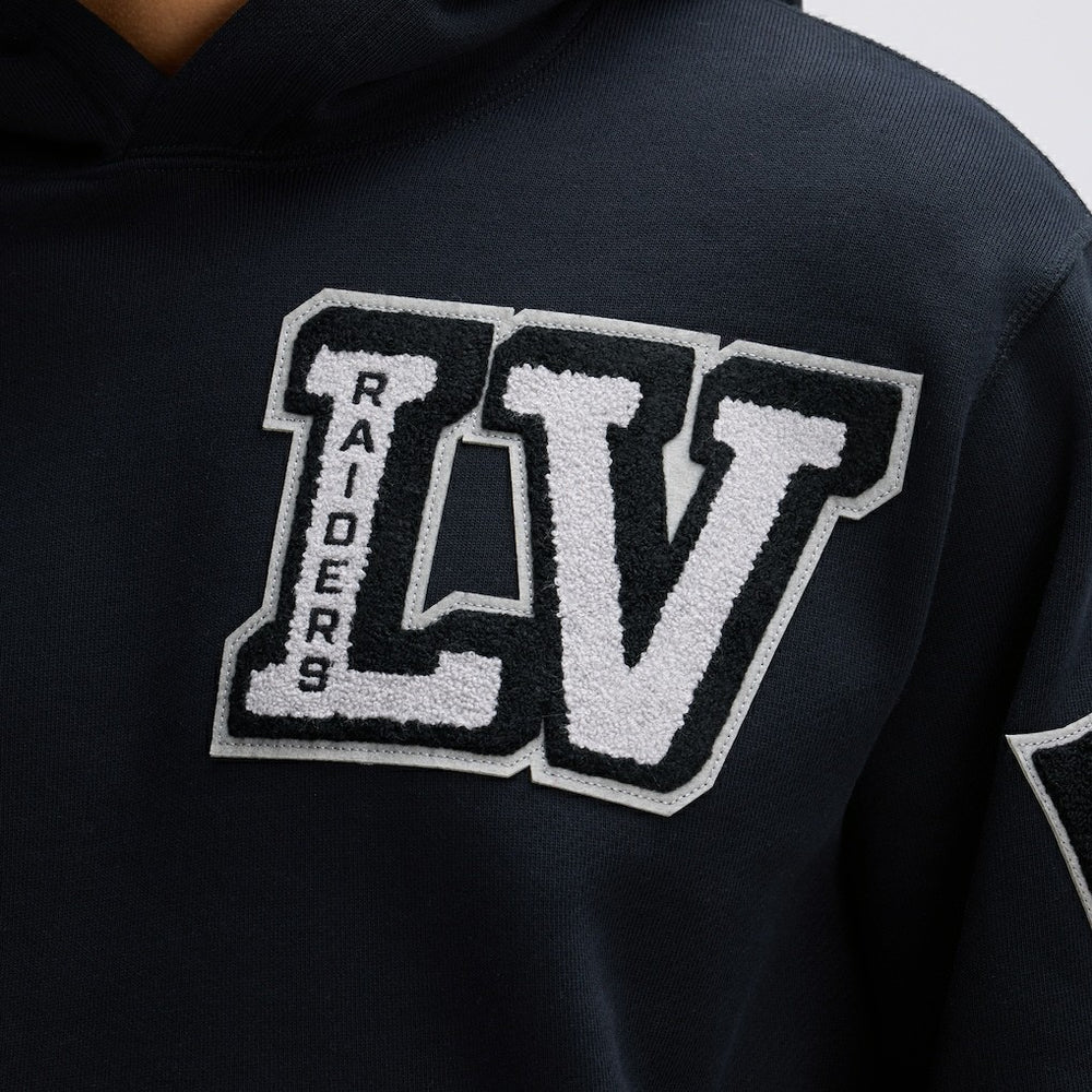 Las Vegas Raiders IconicFleece Letterman Hoodie Black