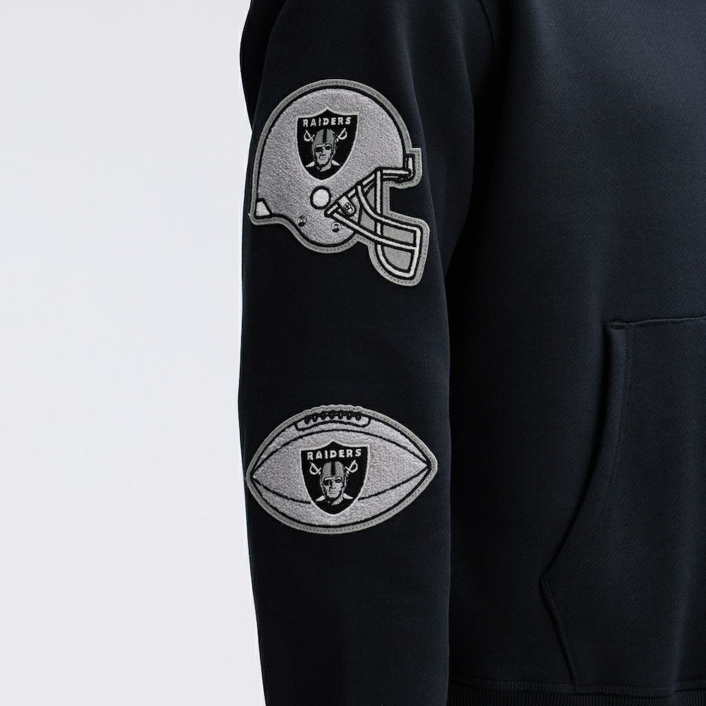 Las Vegas Raiders IconicFleece Letterman Hoodie Black