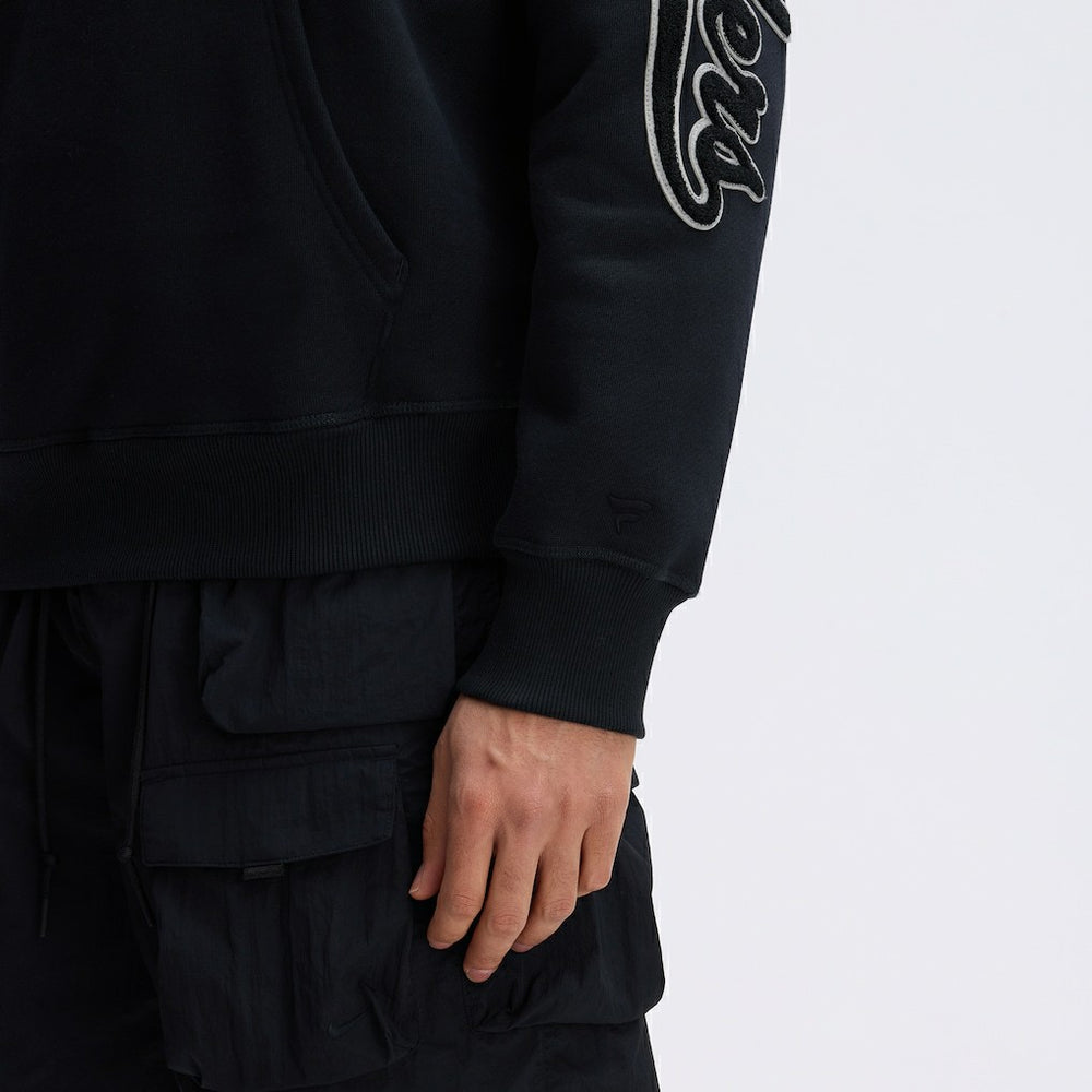 Las Vegas Raiders IconicFleece Letterman Hoodie Black