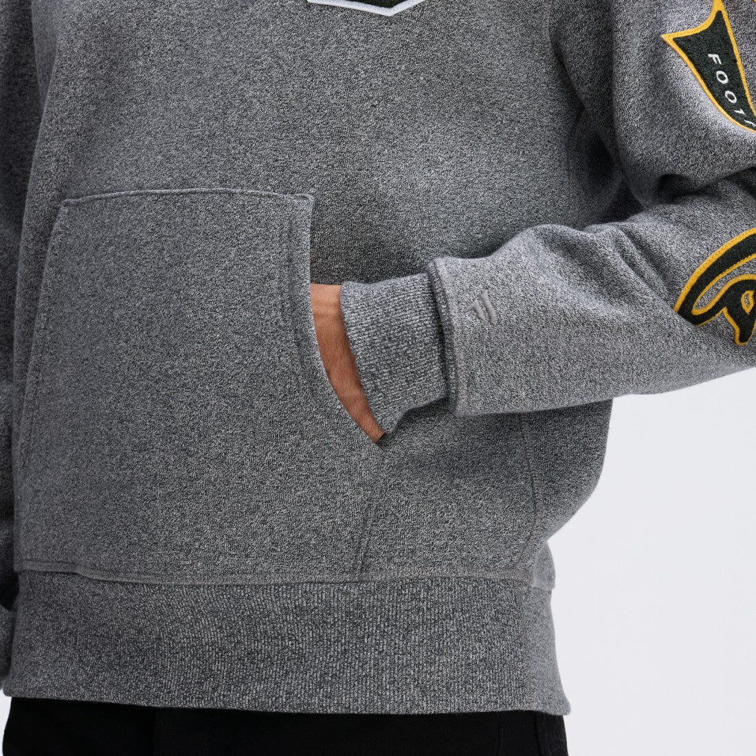 Green Bay Packers IconicFleece Letterman Hoodie Athletic Heather Gray