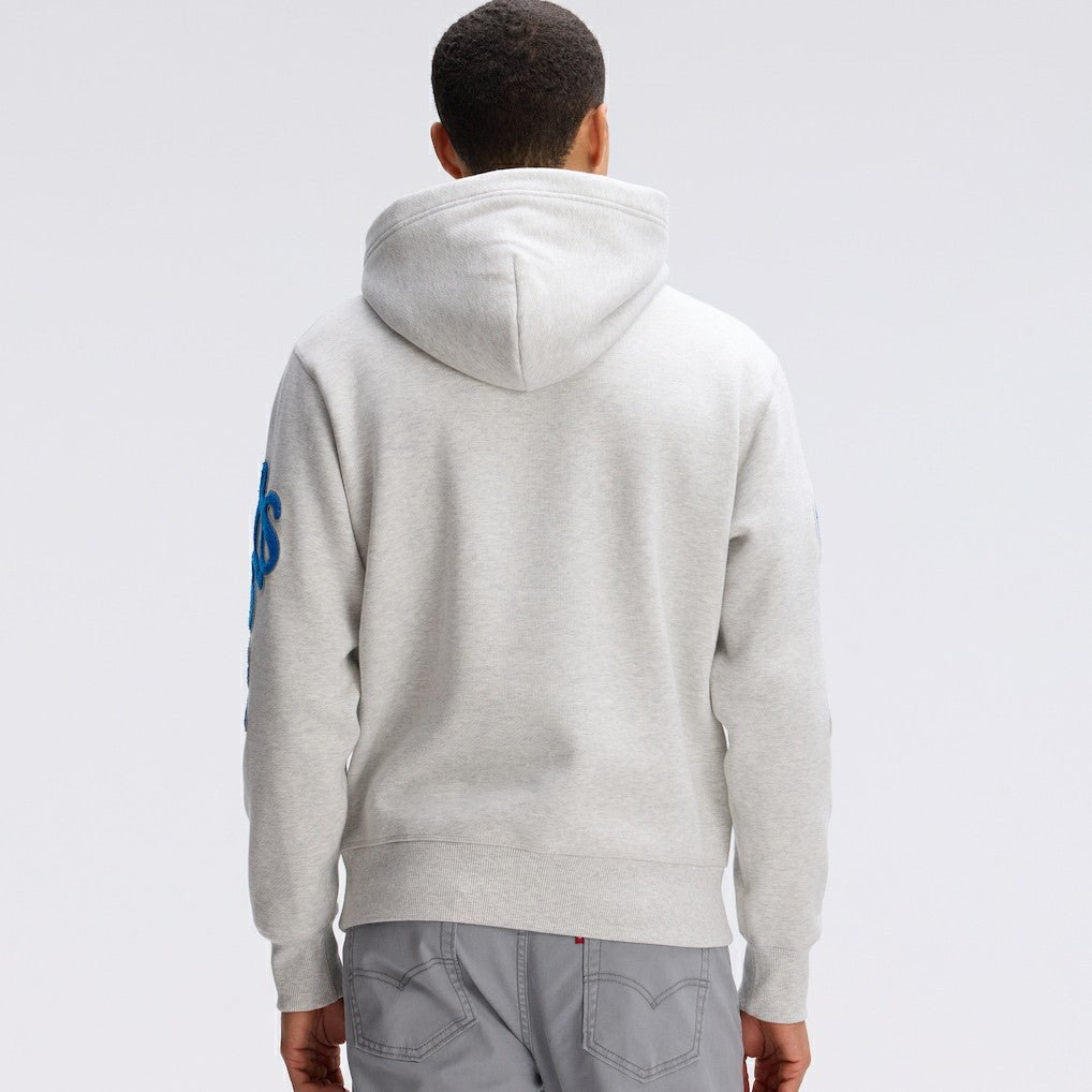 Detroit Lions IconicFleece Letterman Hoodie Heather Gray