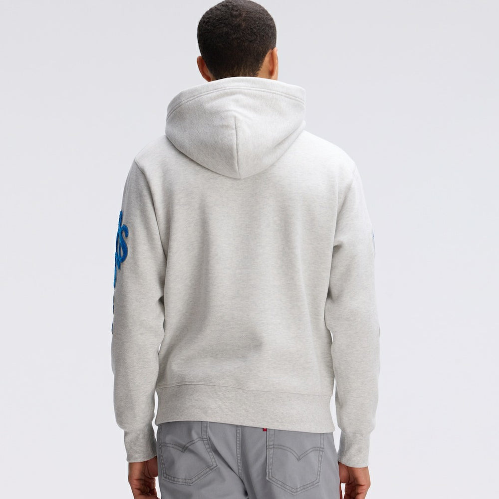 Detroit Lions IconicFleece Letterman Hoodie Heather Gray