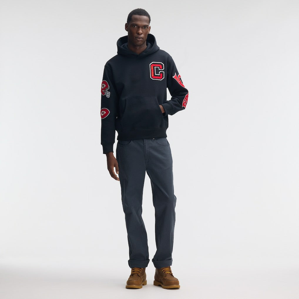 Kansas City Chiefs IconicFleece Letterman Hoodie Black
