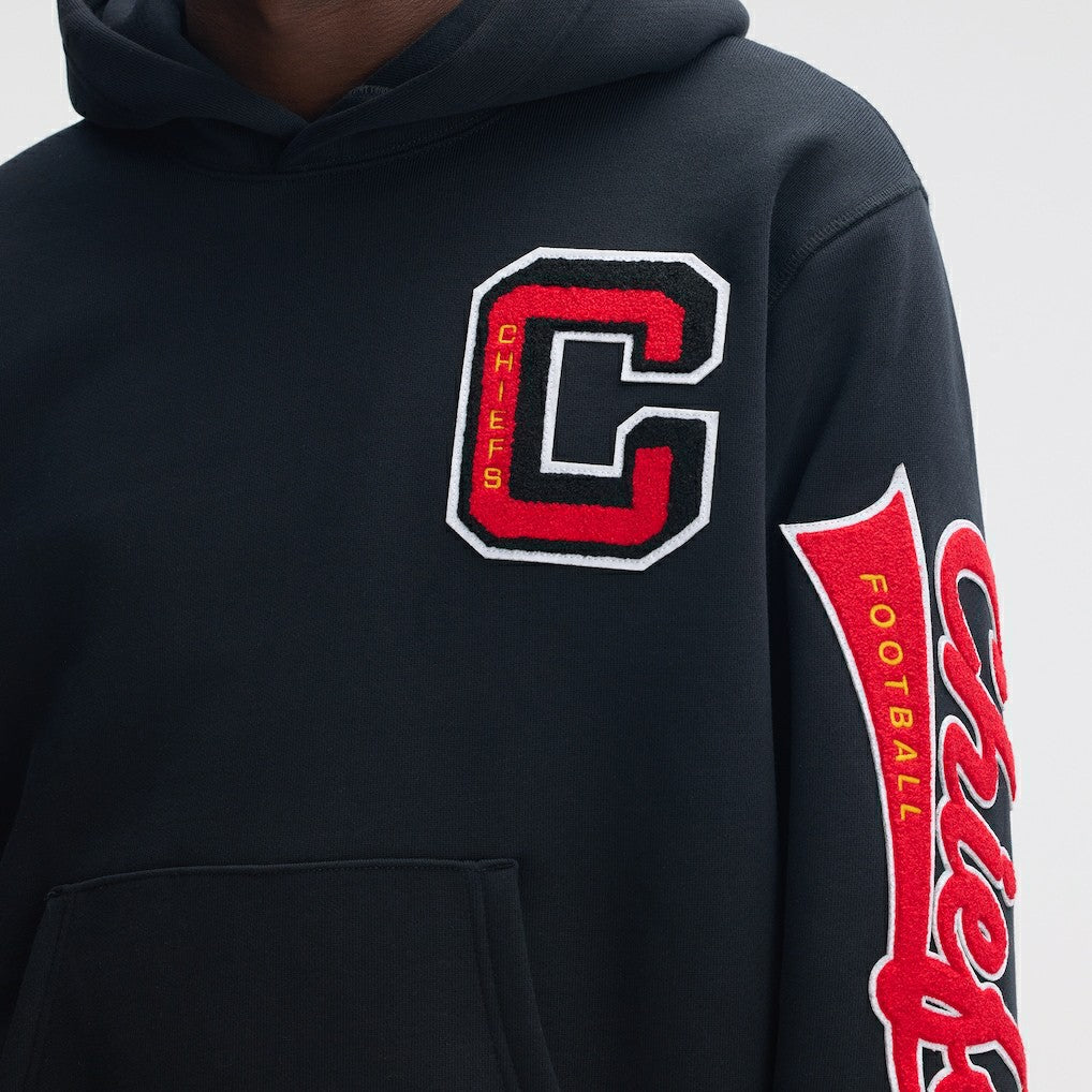 Kansas City Chiefs IconicFleece Letterman Hoodie Black