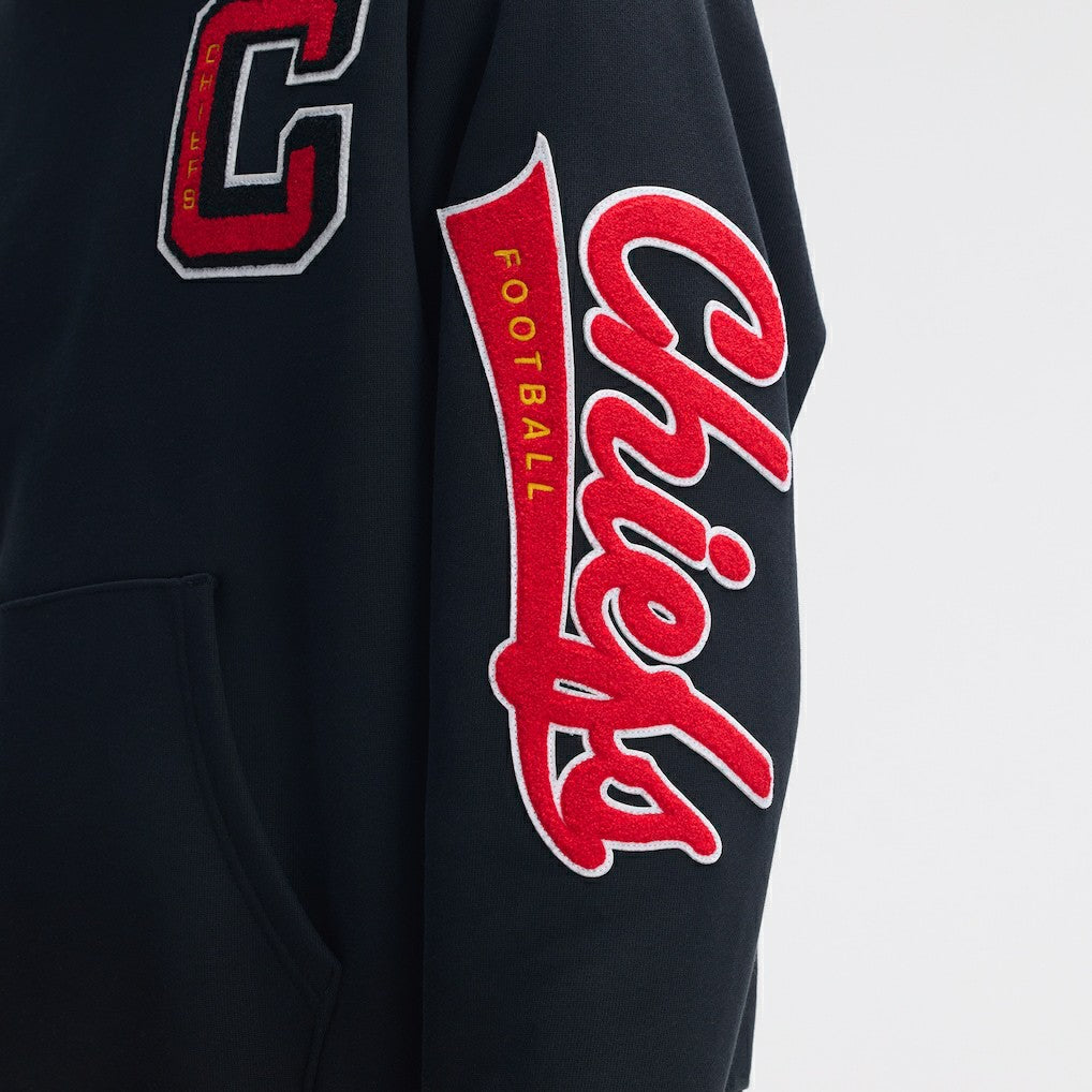 Kansas City Chiefs IconicFleece Letterman Hoodie Black