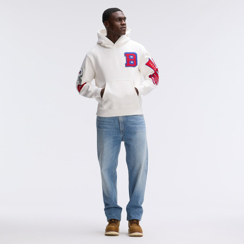 Buffalo Bills IconicFleece Letterman Hoodie Oatmeal