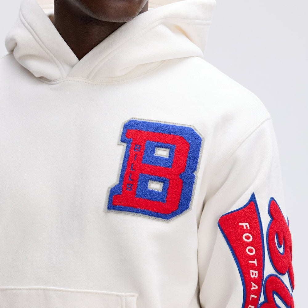 Buffalo Bills IconicFleece Letterman Hoodie Oatmeal