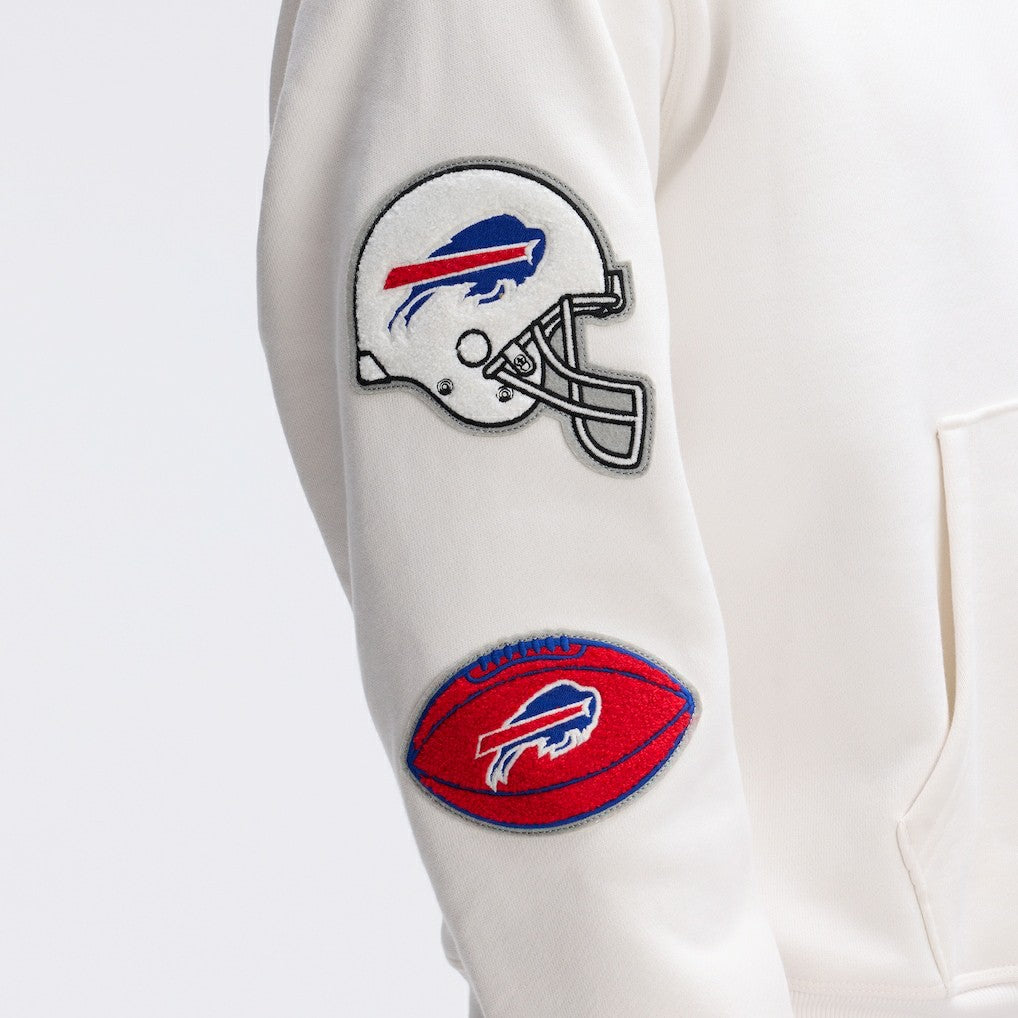 Buffalo Bills IconicFleece Letterman Hoodie Oatmeal