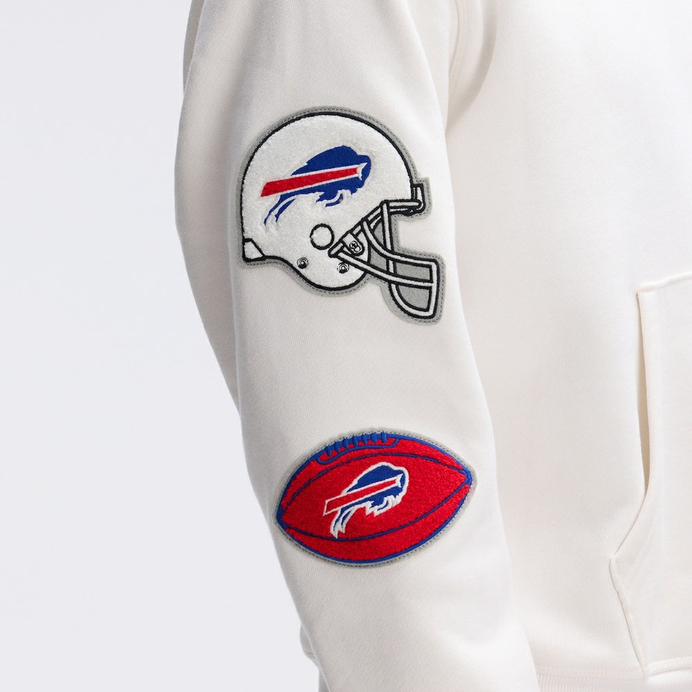 Buffalo Bills IconicFleece Letterman Hoodie Oatmeal