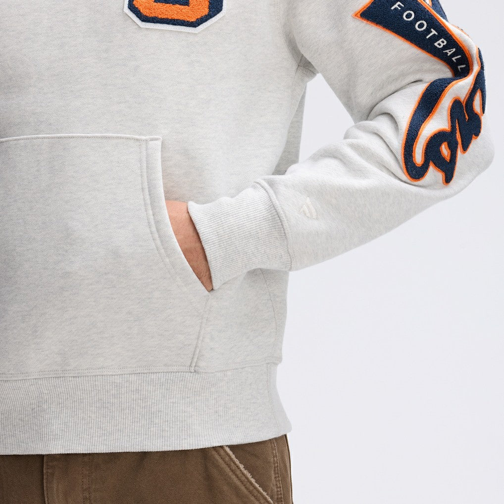 Chicago Bears IconicFleece Letterman Hoodie Heather Gray