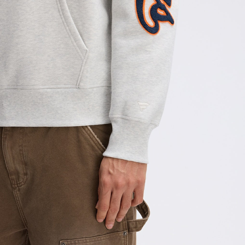 Chicago Bears IconicFleece Letterman Hoodie Heather Gray