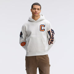 Chicago Bears IconicFleece Letterman Hoodie Heather Gray