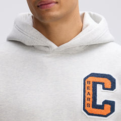 Chicago Bears IconicFleece Letterman Hoodie Heather Gray
