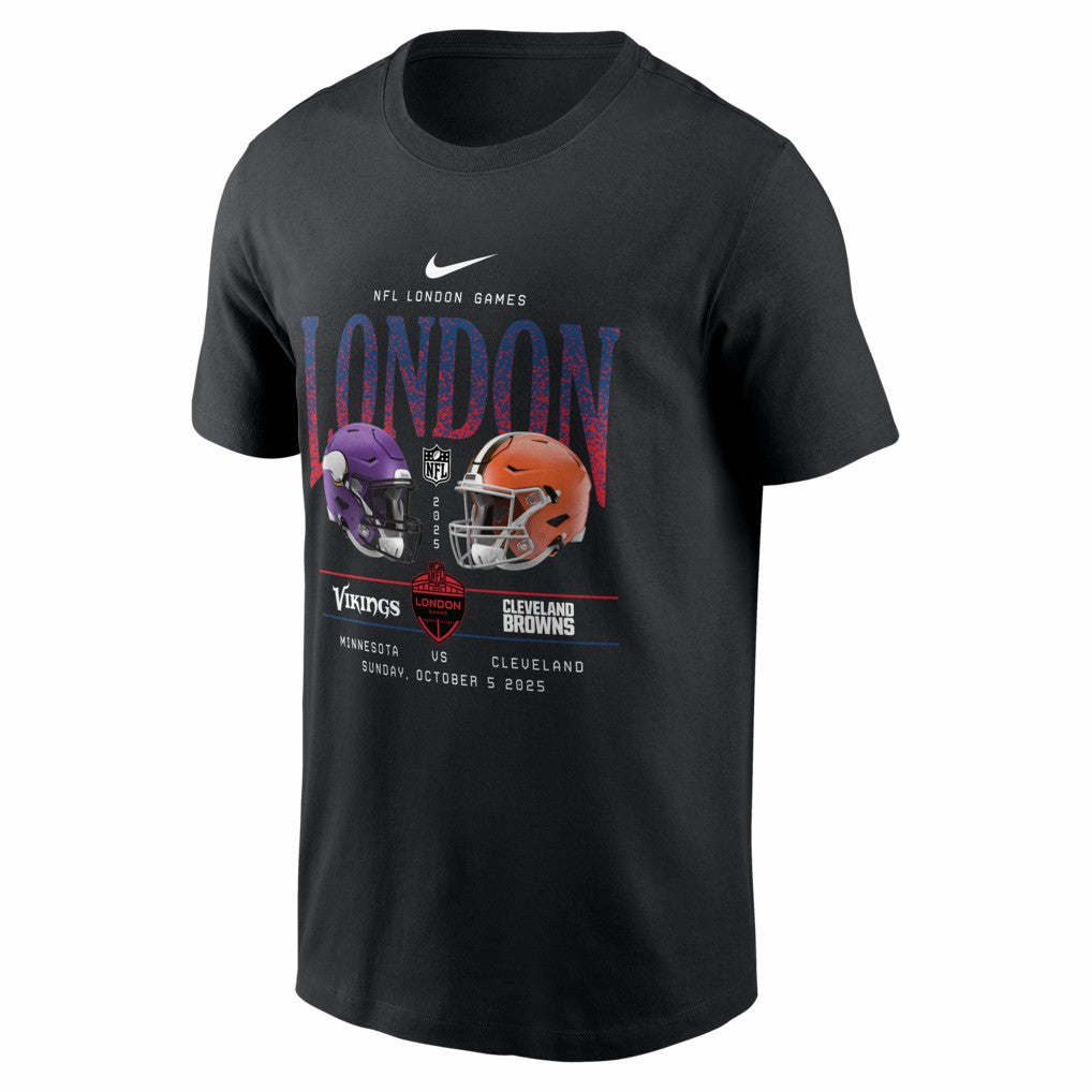 Minnesota Vikings vs. Cleveland Browns International Games London 2025 T-Shirt Black